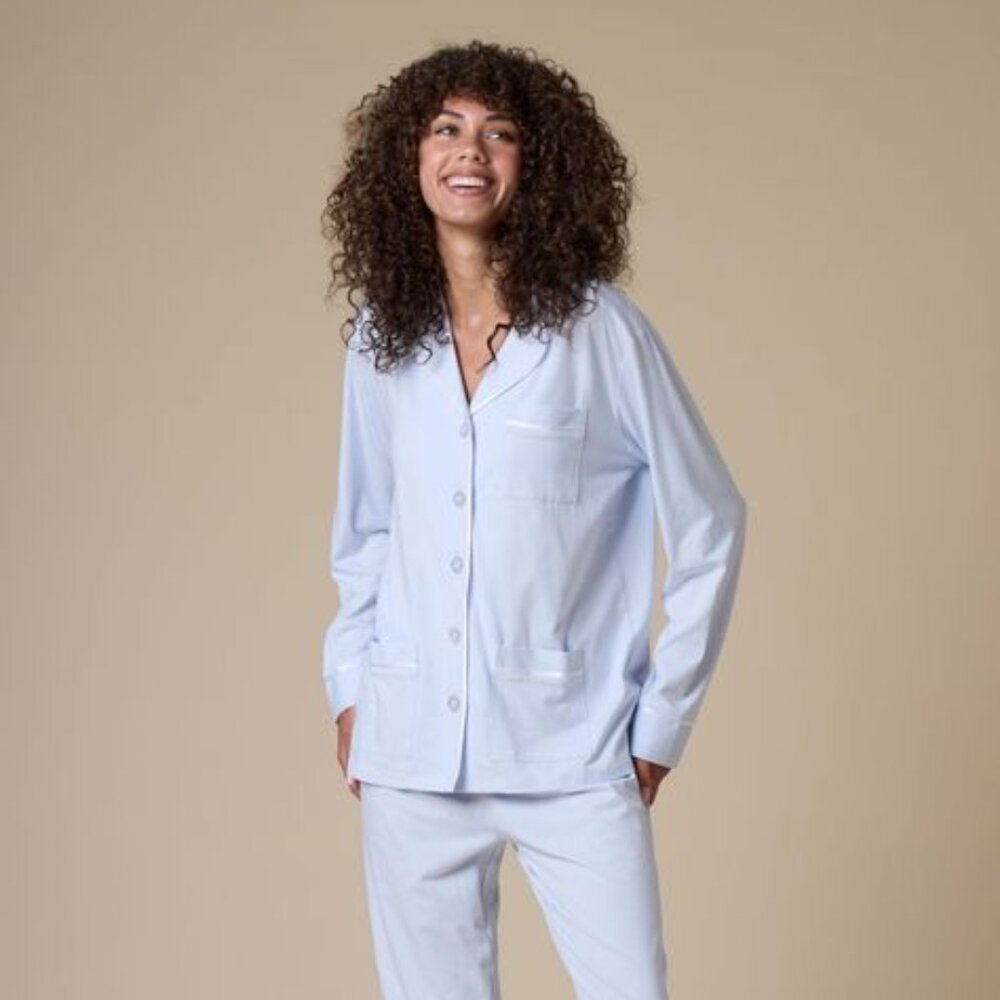 NWOT KIP Mist Blue Luxe Cotton Classic Pajama Set - XXL